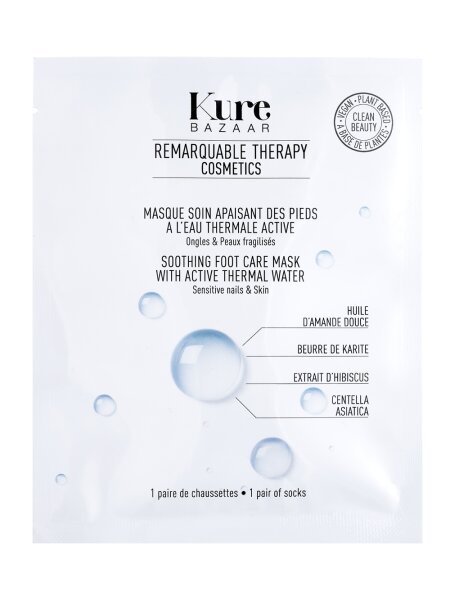 Kure Bazaar The Nail Therapy: Beruhigende Fussmaske mit aktivem Thermalwasser / Masque Pieds Apaisant &agrave; lEau Thermale Active